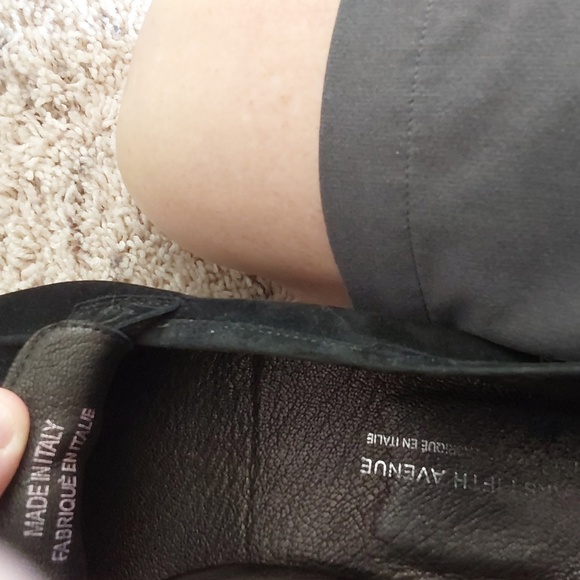 Men's black suede horsebit loafers by Saks Fifth Avenue label - Picture 5 of 5